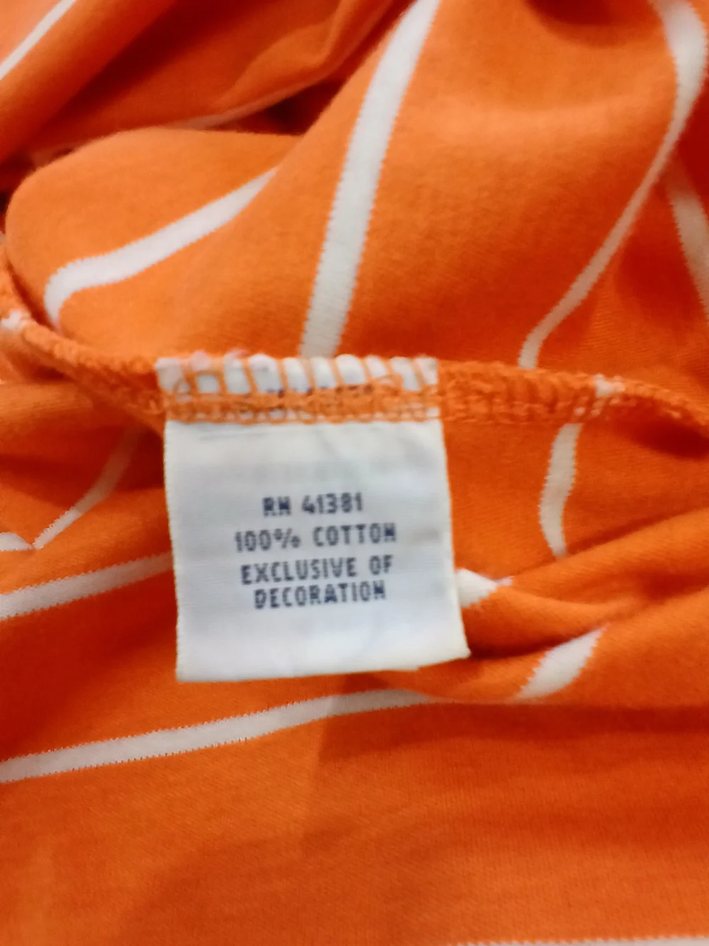 Ralph Lauren Orange and White Striped Polo Shirt